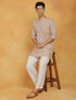 Vastramay Men's Beige Cotton Kurta